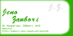 jeno zambori business card